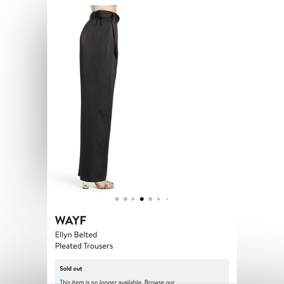 NWT - Size XL - WAYF - Ellyn, Black, Pleated Trouser - Picture 3 of 6